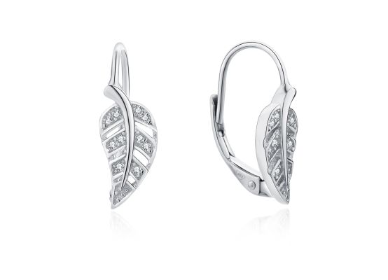 MOISS stříbrné náušnice LIST