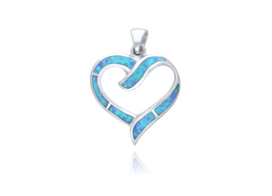 MOISS opálový stříbrný přívěsek SRDCE