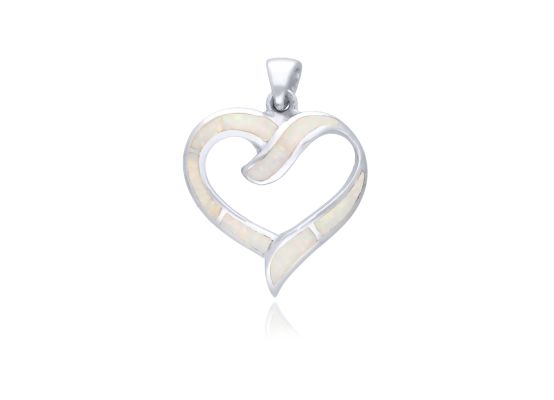 MOISS opálový stříbrný přívěsek SRDCE