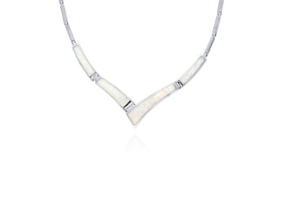 MOISS stříbrný náhrdelník OPÁL