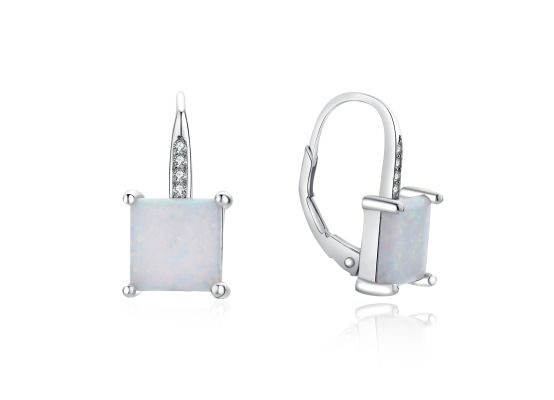 MOISS stříbrné náušnice OPÁL