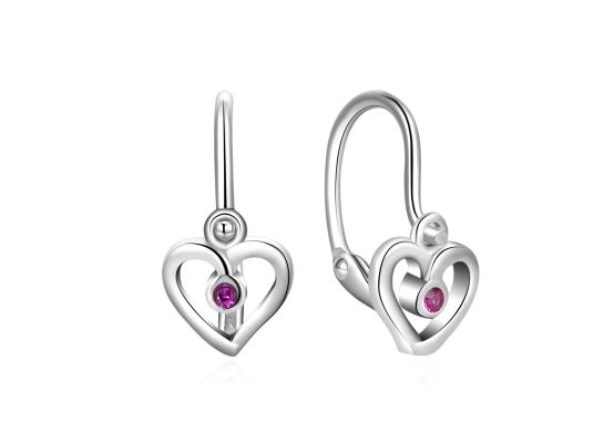 MOISS dětské stříbrné náušnice SRDCE
