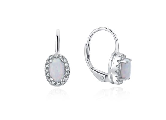 MOISS stříbrné náušnice OPÁL