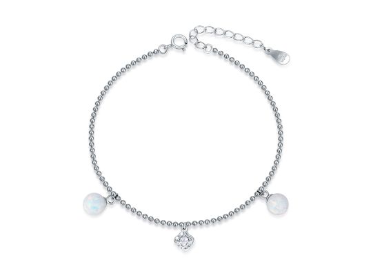 MOISS stříbrný náramek OPÁL