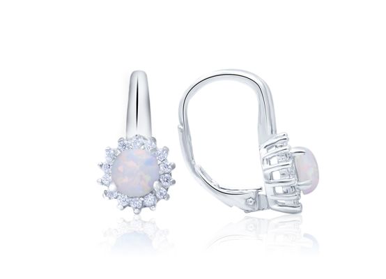 MOISS stříbrné náušnice OPÁL