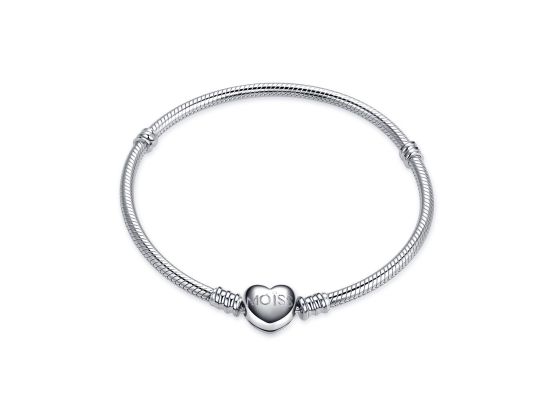 MOISS stříbrný náramek na korálek SRDCE