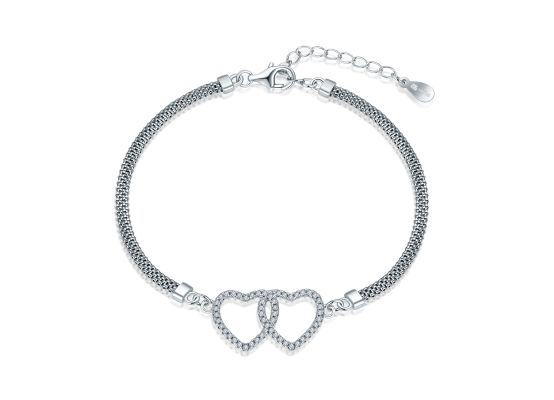 MOISS stříbrný náramek SRDCE