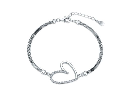 MOISS stříbrný náramek SRDCE