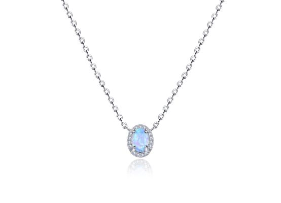 MOISS stříbrný náhrdelník OPÁL