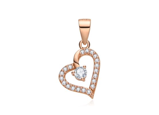 MOISS stříbrný přívěsek SRDCE ROSE