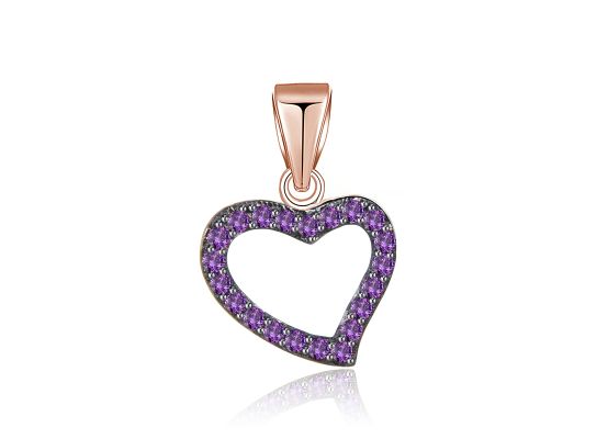 MOISS stříbrný přívěsek SRDCE ROSE