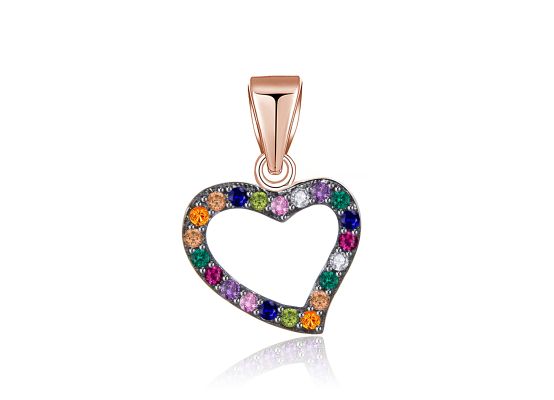 MOISS stříbrný přívěsek SRDCE ROSE