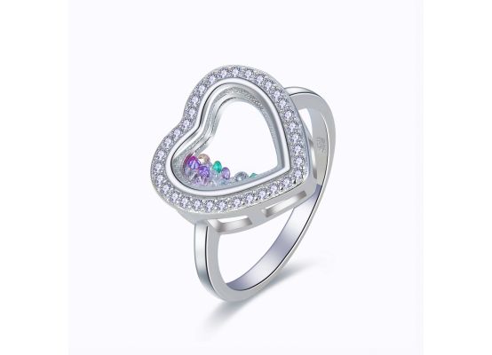 MOISS stříbrný prsten SRDCE