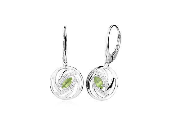 MOISS stříbrné náušnice OLIVÍN