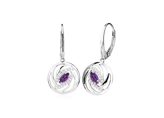 MOISS stříbrné náušnice AMETYST