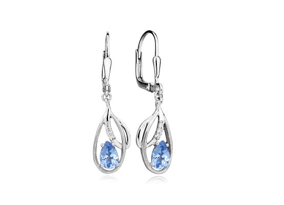 MOISS stříbrné náušnice TOPAZ