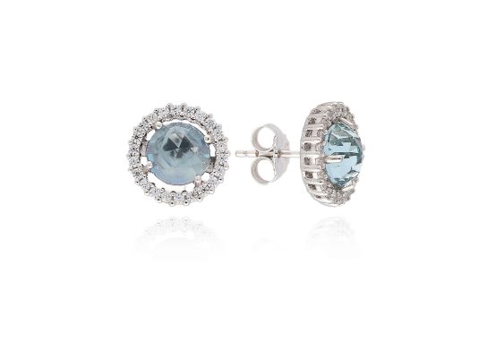 MOISS stříbrné náušnice TOPAZ