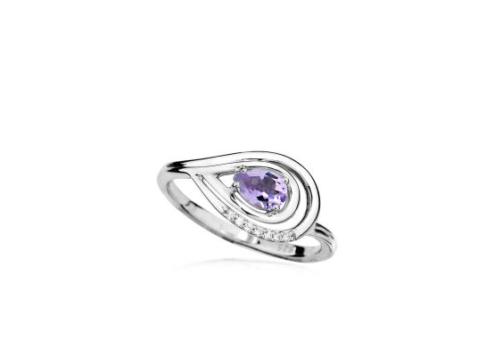 MOISS stříbrný prsten AMETYST