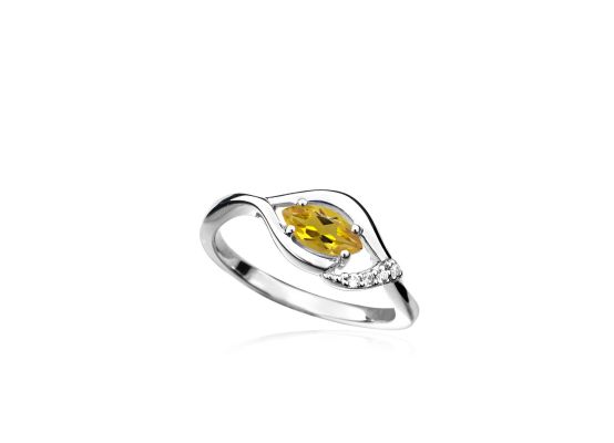 MOISS stříbrný prsten CITRÍN