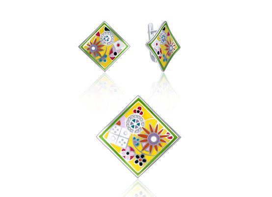 MOISS stříbrná sada SMALT KVĚTINA