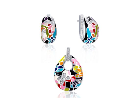 MOISS stříbrná sada KVĚTINA