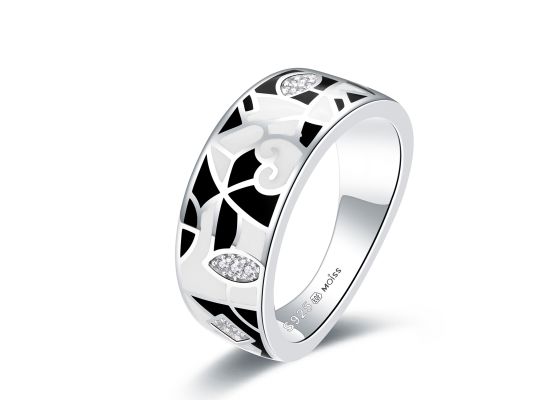 MOISS smaltový stříbrný prsten