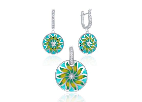 MOISS stříbrná sada SMALT KVĚTINA