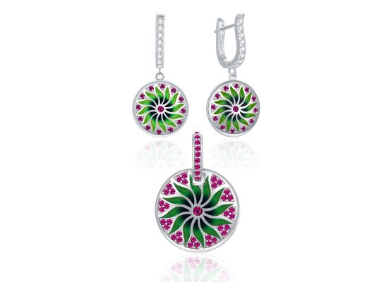 MOISS stříbrná sada SMALT KVĚTINA