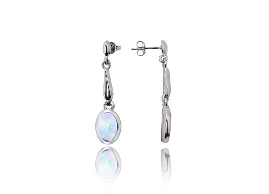 MOISS stříbrné náušnice OPÁL