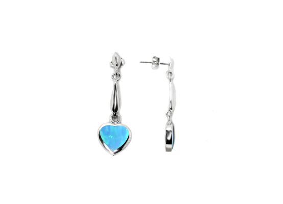 MOISS stříbrné náušnice OPÁL SRDCE