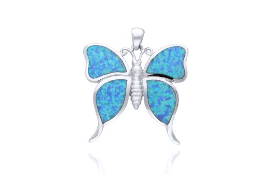 MOISS opálový stříbrný přívěsek MOTÝL