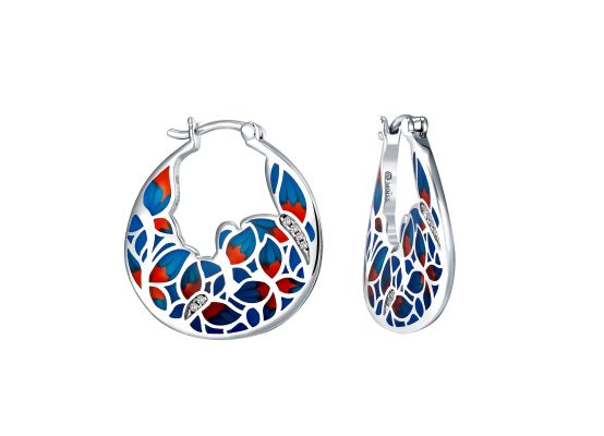 MOISS stříbrné náušnice LIST SMALT