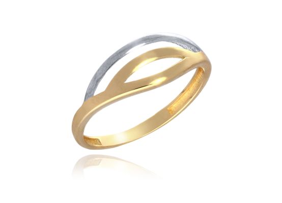 MOISS prsten ze žlutého zlata BICOLOR