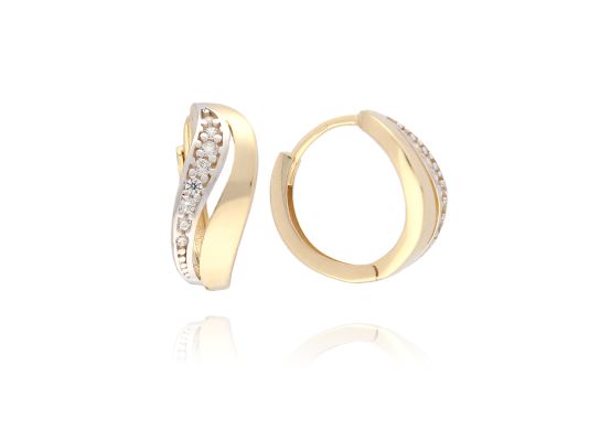 MOISS náušnice ze žlutého zlata BICOLOR