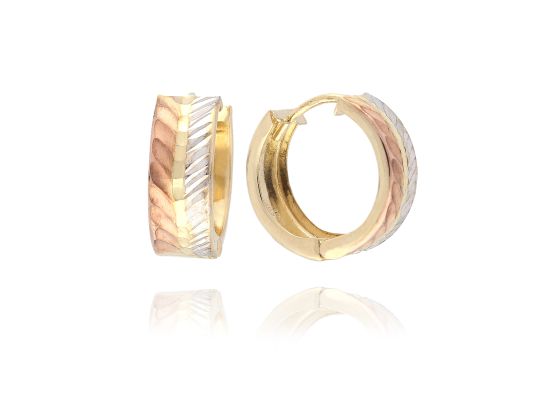 MOISS náušnice ze žlutého zlata TRIKOLOR