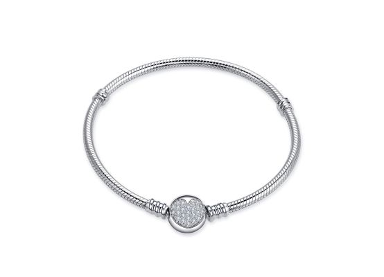 MOISS stříbrný náramek na korálek SRDCE