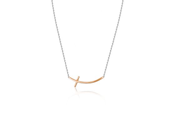 MOISS stříbrný náhrdelník KŘÍŽEK ROSE