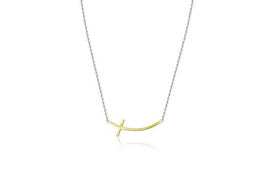 MOISS stříbrný náhrdelník KŘÍŽEK GOLD