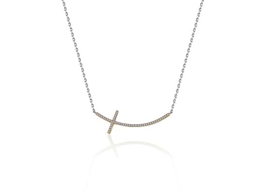 MOISS stříbrný náhrdelník KŘÍŽEK GOLD