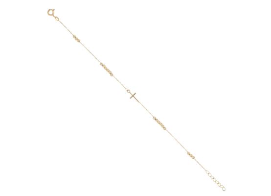 MOISS řetízkový náramek ze žlutého zlata KŘÍŽEK