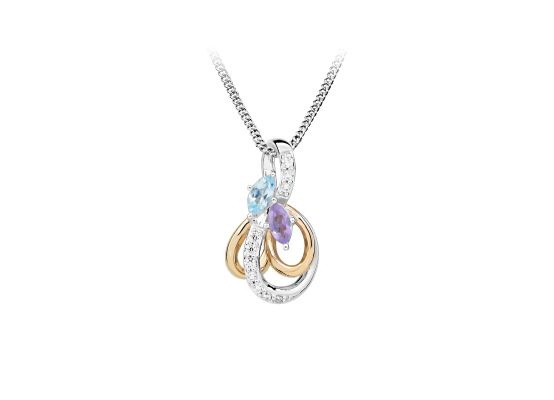 MOISS stříbrný přívěsek TOPAZ, AMETYST