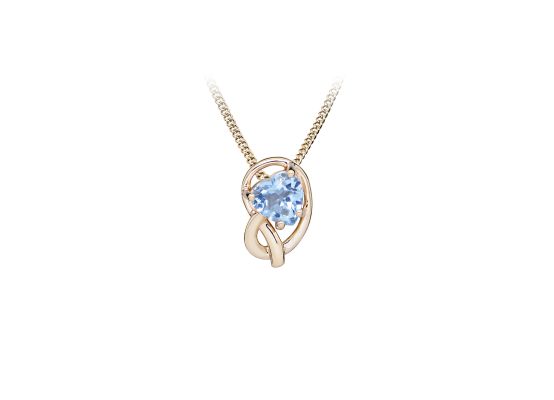 MOISS stříbrný přívěsek SRDCE TOPAZ ROSE