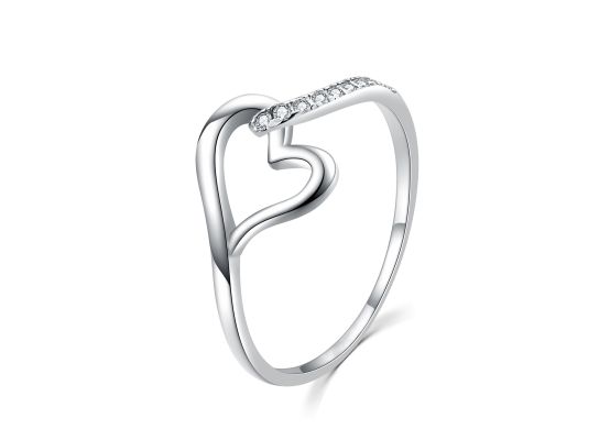 MOISS stříbrný prsten SRDCE