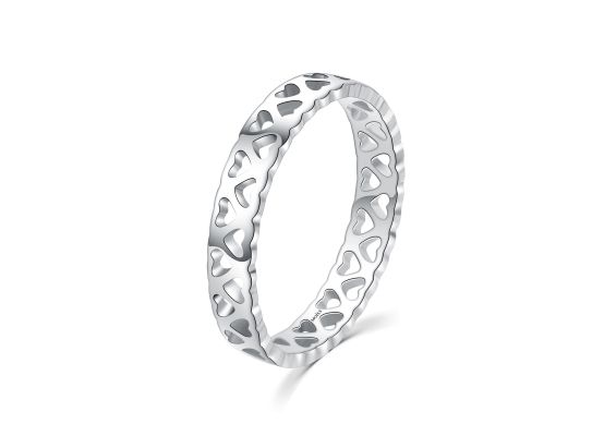 MOISS stříbrný prsten SRDCE