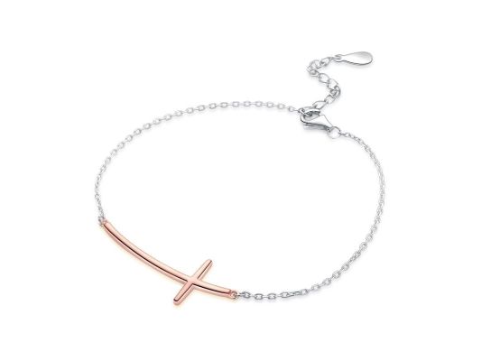 MOISS stříbrný náramek ROSE KŘÍŽEK