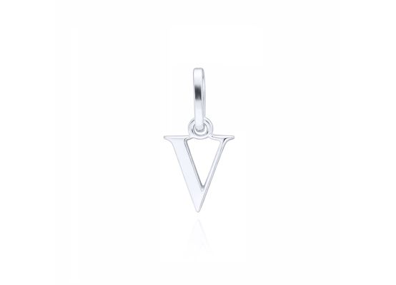 MOISS přívěsek z bílého zlata PÍSMENO V
