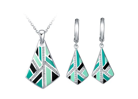 MOISS smaltová stříbrná sada