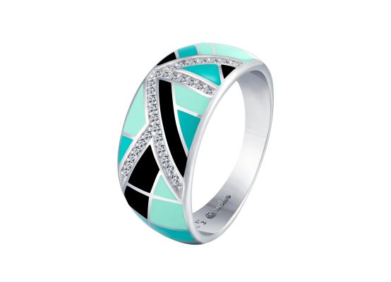 MOISS smaltový stříbrný prsten