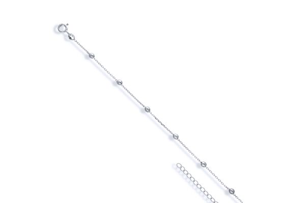 MOISS náramek na nohu z bílého zlata KULIČKY