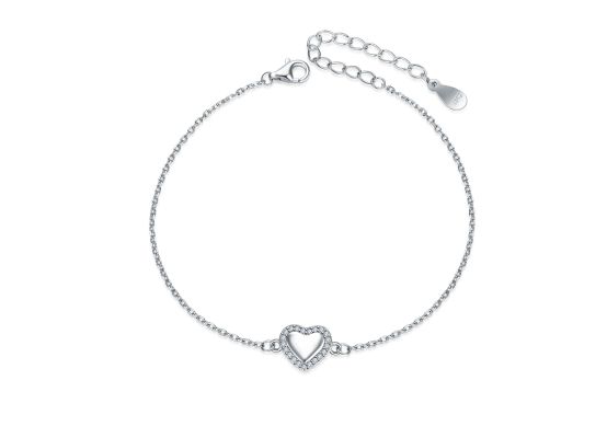 MOISS stříbrný náramek SRDCE